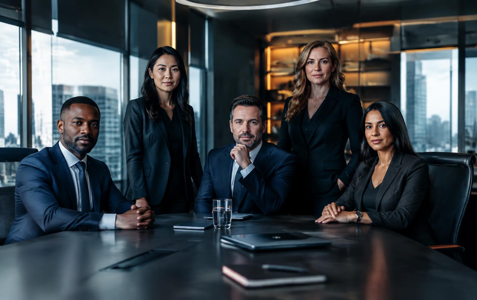 Divad Partners leadership team in a boardroom